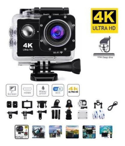 Câmera de Ação Profissional Portátil 4K Ultra HD 60FPS - Estilo Go Pro