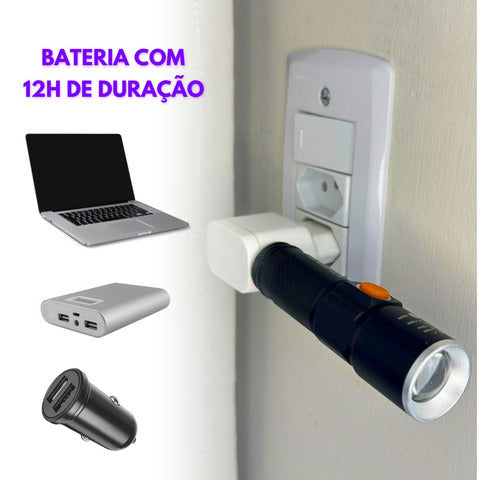 Lanterna Profissional com Luz Negra UV Ultra Violeta Super Potente 2.950.000 Lumens Bateria Recarregável